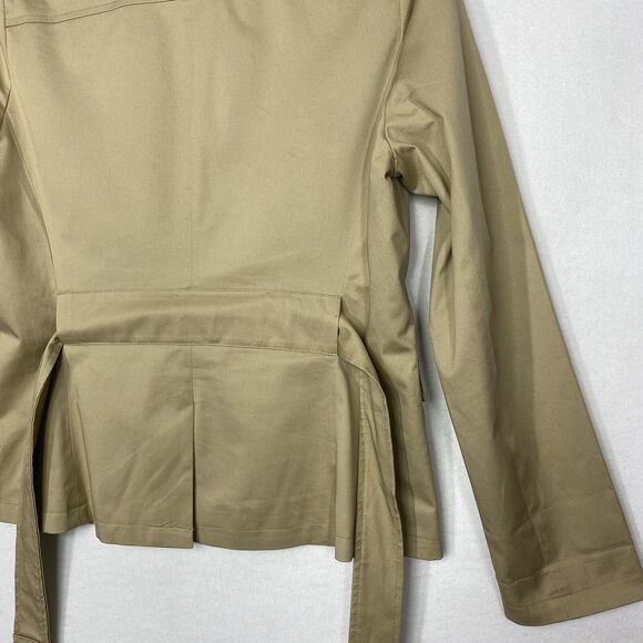 New York & Company Khaki Jacket S Belted Casual Button Front Casual Trendy Work - Picture 7 of 9
